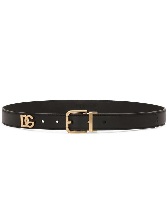 Dolce & Gabbana Kids Black DG Logo Belt