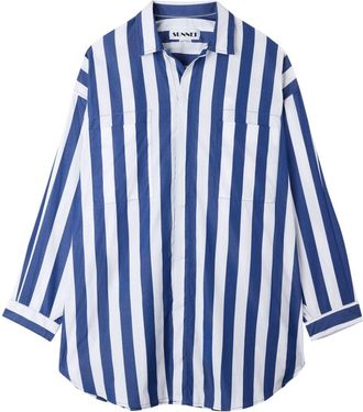 Sunnei striped shirt - unisex - Cotton - S - Blue
