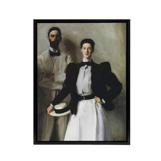 Artery8 Mr & Mrs Stokes Portrait Sargent Framed Canvas Wall Art Print | Size: W24 x H32
