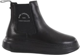 Karl Lagerfeld Kapri Maison Gore Mid Boot - Heren - Chelseaboots - Zwart - 42 EU - Leer - Schoenen