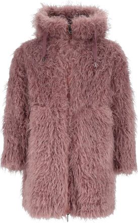 DIEGO M Cappotto Reversibile in Finta Mongolia - - Jackets - Donna - Viola - S