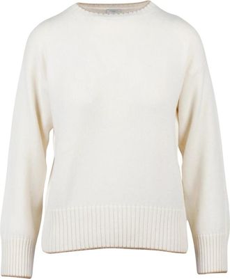 Eleventy Pullover met ronde hals - Dames - Ronde hals truien - Wit - S - Kasjmier - Truien & Vesten