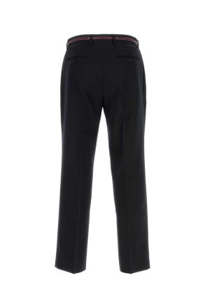 Gucci Mens Midnight Blue Wool Pant Blue-Red Exterior: Pantaloni Blue/red