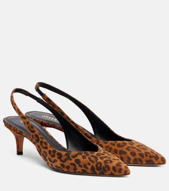 Isabel Marant Padim 50 leopard-print suede slingback pumps
