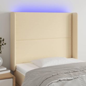 vidaXL Cabecero Con Led De Tela Color Crema 103x16x118/128 Cm Vidaxl