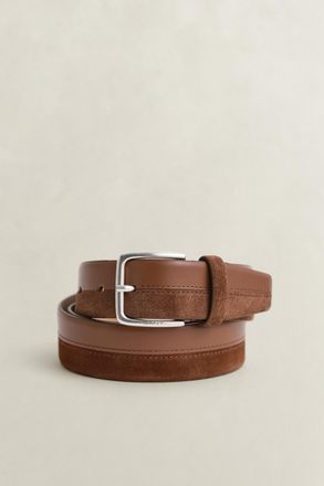 GANT Men Leather Suede Mixed Belt (115/46) MAHOGANY BROWN