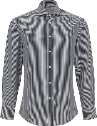 Brunello Cucinelli Bicolor Cotton Pattern Mens Shirt