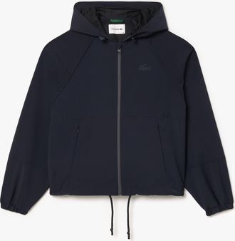 Lacoste Womens Wool Blend Track Jacket in Blue - Size 8 UK