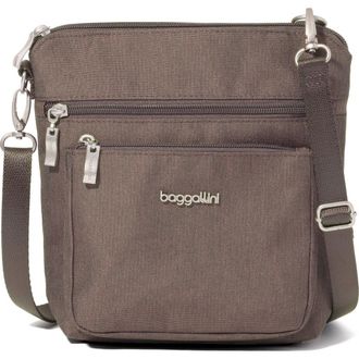 Baggallini Modern Pocket Crossbody Bag in Dark Umber Heritage at Nordstrom