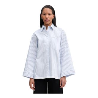 Isabelle Blanche Dames, Blouses & Shirts, Blauw, Maat: M Katoen