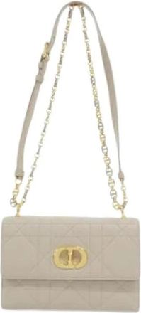 Dior Pre-owned Vintage Shoulder Bag - Dames - Vintage Schoudertas - Beige - ONE Size - Leer - Vintage