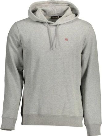 Napapijri Grijze Katoenen Hoodie - Heren - Hoodies - Grijs - L - Katoen - Hoodies & sweatvesten