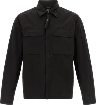 C.P. Company Black Regular Zip-Up Overshirt
