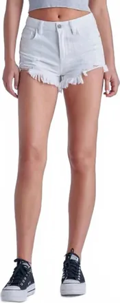 Hidden Jeans Finn High Rise Distressed Jean Shorts In Sea Salt