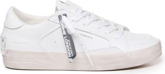 Crime London Witte Leren Sneakers met Bandzool - Heren - Sneakers - Wit - 41 EU - Schoenen
