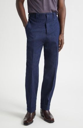 Ralph Lauren Slim Fit Denim Western Straight Leg Pants in Indigo at Nordstrom, Size 36R