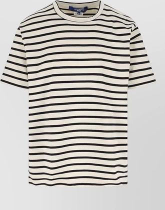 Junya Watanabe crew neck striped short sleeve shirt