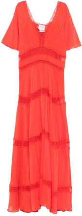 Forte_Forte Womens V-Neck Cotton And Silk V-Necked Dress