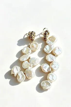Classicharms Gemma Petal Pearl Drop Earrings in Gold at Nordstrom