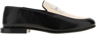 Givenchy Two Tone Leather And Canvas Label Loafers