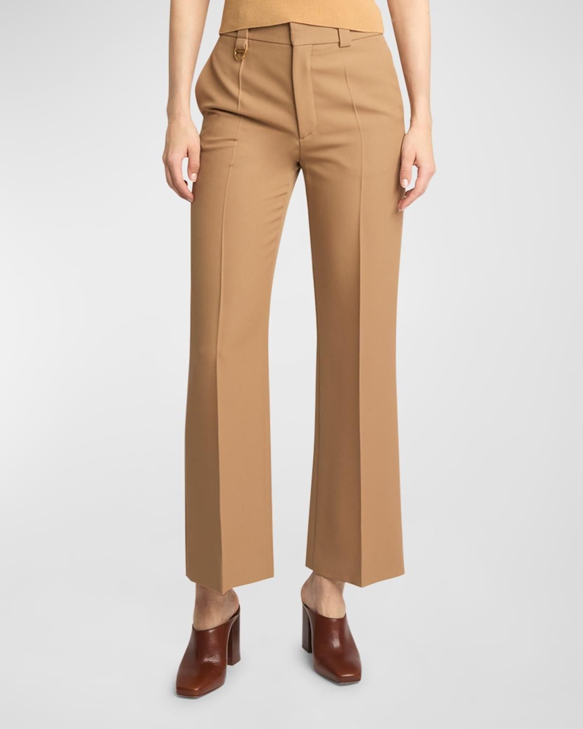 パンツ Chloe Check wool pants CHLOÉ Checked wool-blend wide-leg pants | NET-A-PORTER