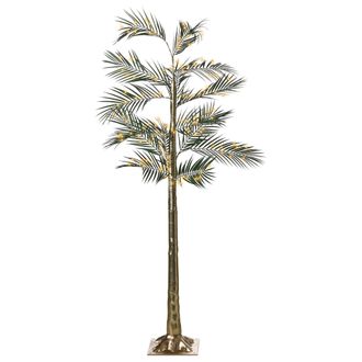 Beliani Decoraci&oacute;n De Exterior En Forma De Palmera Artificial Exterior E Interior Con Luces Led Preinstaladas Estilo Escandinavo Pe 175 Cm Dorada Paljavesi