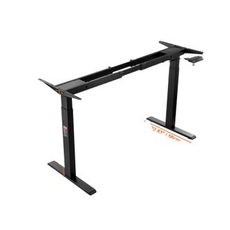 OEM Estructura De Escritorio De Pie, Altura Ajustable, Construcci&oacute;n Robusta, Doble, De 70 A 120 Cm, Color Negro
