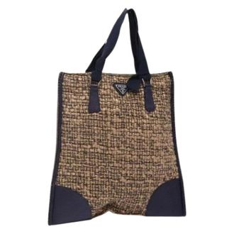 Prada Pre-owned Tote Bags, female, Beige, Size: ONE SIZE Pre-owned Wool Tote Bag