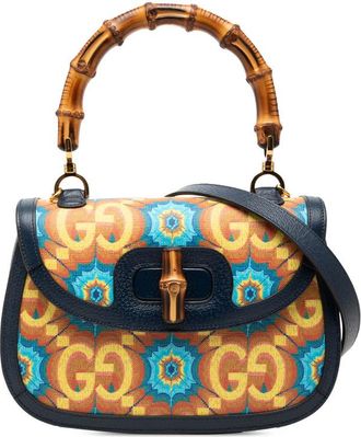 Gucci Pre-owned Gucci 100th Anniversary Medium GG Coated Canvas Kaleidoscope 1947 Bamboo Top Handle Bag Ladies SXZ6LFDJGA7I5OZS