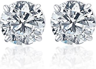Pompeii3 1 - 3 Ct T. W. Lab Grown Round Diamond Studs in 14k White, Yellow, or Rose Gold