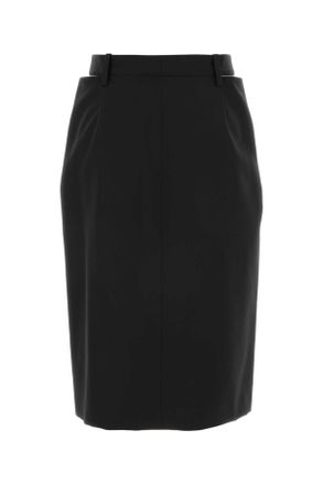 Jil Sander Womens Black Wool Skirt Gonne