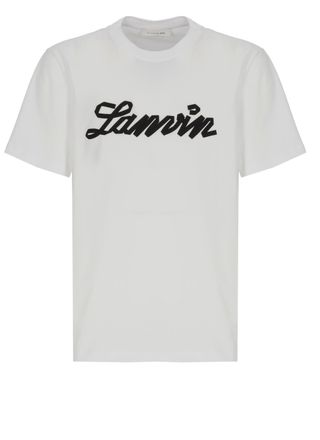 Lanvin White Embossed Logo Cotton T-Shirt
