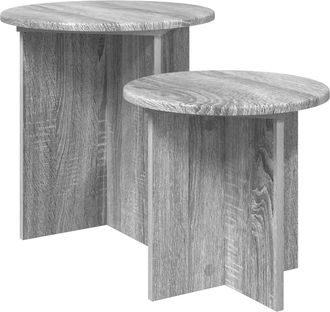 vidaXL Conjunto De Mesas Auxiliares 2 Uds. Gris Sonoma &Oslash; 45 X 45 Cm Vidaxl