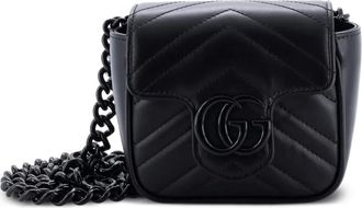 Gucci GG Marmont Flap Matelass&eacute; leren kleine heuptas - Zwart