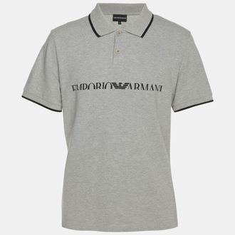 Emporio Armani Grey Jersey Polo T-Shirt
