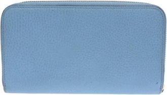 Gucci Pre-owned Lederen Portemonnee - Dames - Vintage Accessoires - Blauw - ONE Size - Leer - Vintage