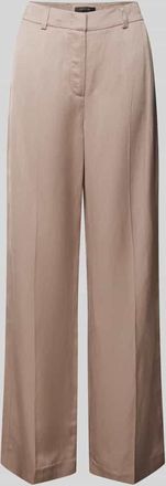 Comma Wide Leg Stoffhose aus Viskose-Leinen-Mix in Taupe, Gr&ouml;&szlig;e 44/32