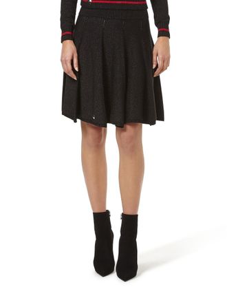 Philipp Plein pleated knit full flared lurex blend skirt Size S