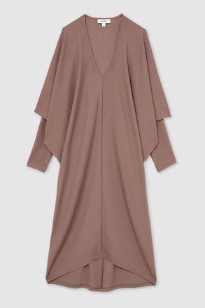 Reiss Womens Taupe Draped Jersey Midi Dress, Size: XS