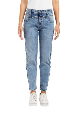 Tractr Stud Yoke Slim Straight Jeans In Indigo