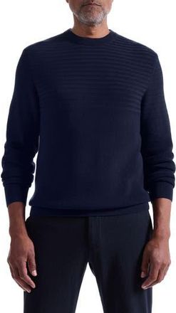 Bugatchi Mixed Stitch Cotton Crewneck Sweater in Navy at Nordstrom Rack, Size Xx-Large