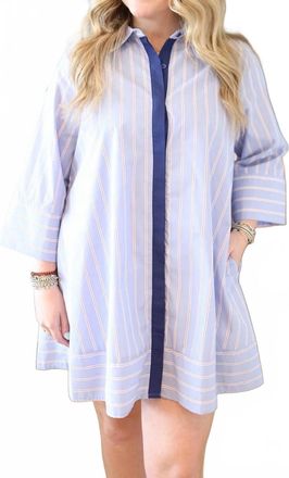 Entro Savannah Stripe Mini Dress In Blue