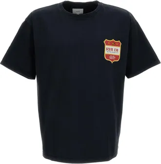 Rhude Washed Cotton Oversized T-Shirt with Graphic Prints