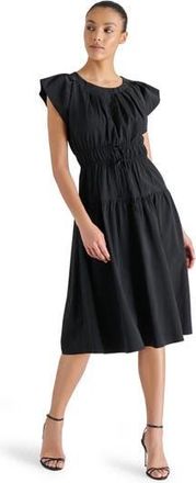 Steve Madden Archie Bow Ruched Dress in Black at Nordstrom Rack, Size X-Large