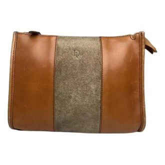 Dior Pre-owned Vintage Clutch / Cosmetic Bag - Dames - Pre-owned - Bruin - Maat: ONE Size Leer