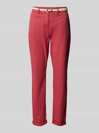 Tom Tailor Slim Fit Chino mit G&uuml;rtel in Pink, Gr&ouml;&szlig;e 42/32