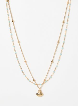 Simons Womens Bead and seashell chains Set of 2