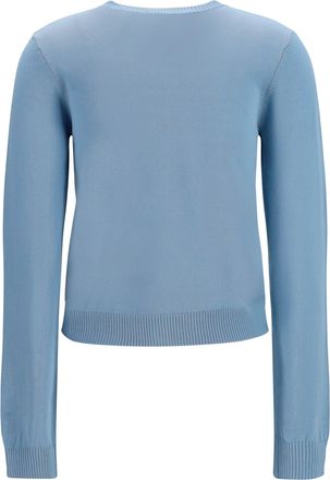 Ganni Womens Diamond-Pattern Cardigan Soft Chambray Cotton Sweater