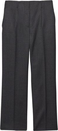 Prada Pantaloni in gabardine con motivo ondulato - Grigio