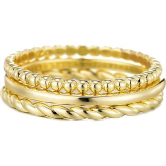 Adornia 3-Piece Stackable Ring Set in Gold at Nordstrom Rack, Size 6
